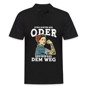 Steh Hinter Mir oder geh mir aus dem Weg - Männer Poloshirt - Schwarz - Vorne - Kai (181cm)