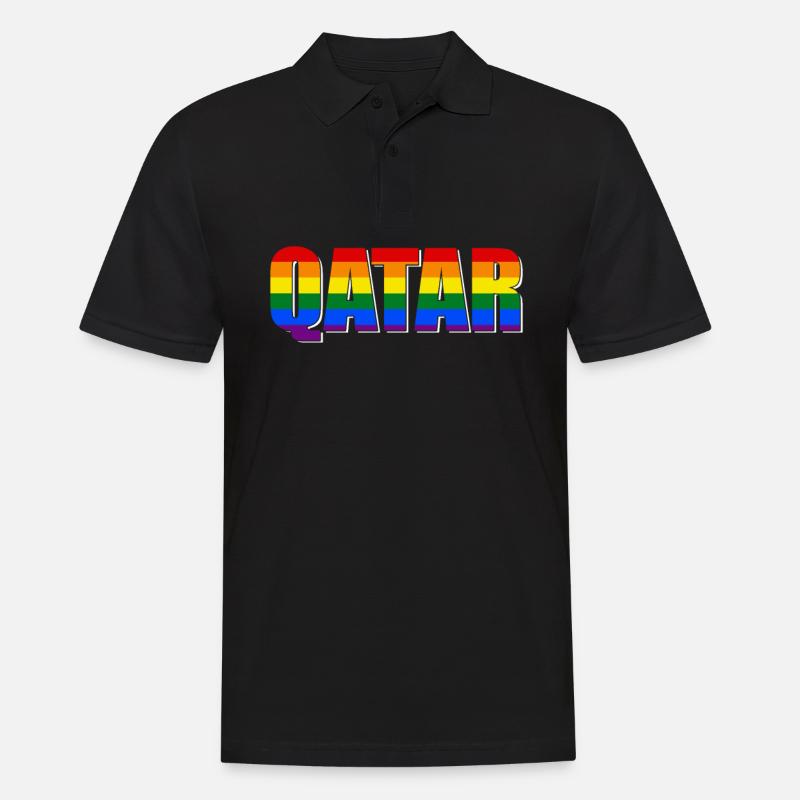 QATAR LGBTQIA - Männer Poloshirt - Schwarz