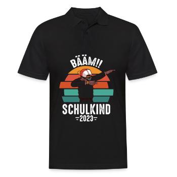 Bääm Schulkind 2023 - Männer Poloshirt - Schwarz - Vorne - Kai (181cm)