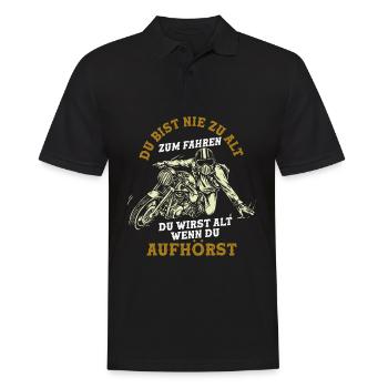 Du bist nie zu alt zum Fahren Opa Motorrad - Männer Poloshirt - Schwarz - Vorne - Kai (181cm)