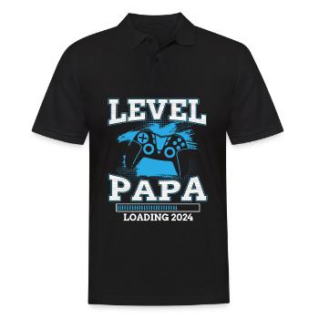 Papa Level Loading 2024 - Men's Polo Shirt - black - Front - Kai (181cm)