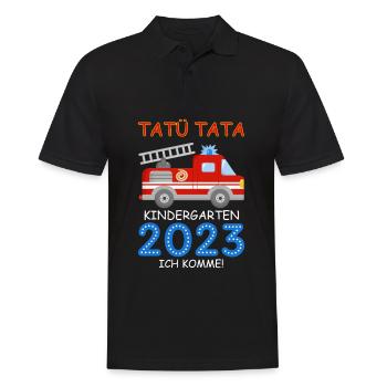 Kindergarten 2023 - Männer Poloshirt - Schwarz - Vorne - Kai (181cm)