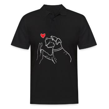 Miniature Schnauzer Heart Hand High Five - Männer Poloshirt - Schwarz - Vorne - Kai (181cm)