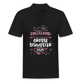 Große Schwester 2024 Einzelkind - Männer Poloshirt - Schwarz - Vorne - Kai (181cm)
