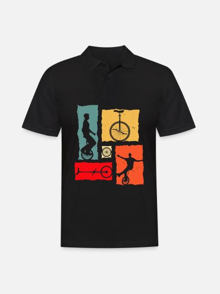 Unicycle Retro - Men's Polo Shirt - black