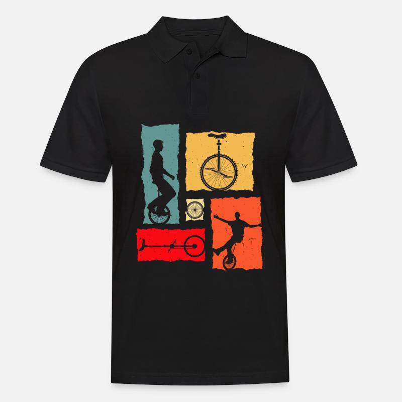 Einrad Retro - Männer Poloshirt - Schwarz