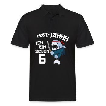 6. Geburtstag Ninja 6 Jahre Ninja Hai Kostüm - Männer Poloshirt - Schwarz - Vorne - Kai (181cm)