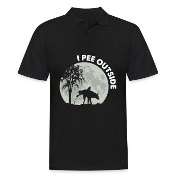 I Pee Outside Hund - Männer Poloshirt - Schwarz - Vorne - Kai (181cm)