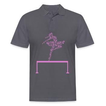 Gymnastic Ballet Calligraphy Ballerina Gymnast - Männer Poloshirt - Anthrazit - Vorne - Nico (186cm)