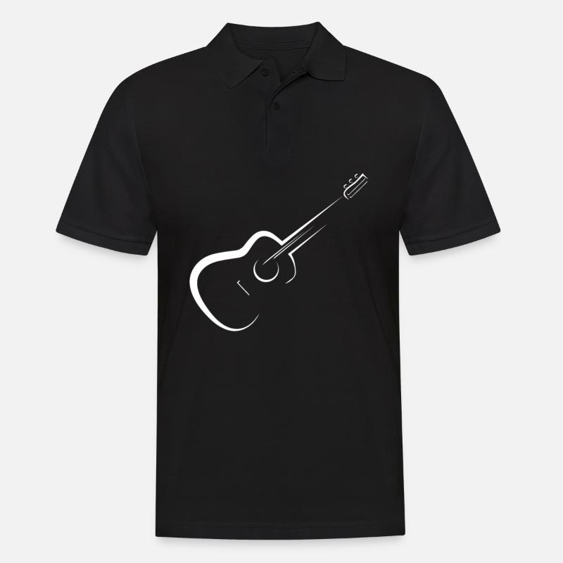 Gitarre Silhouette - Männer Poloshirt - Schwarz