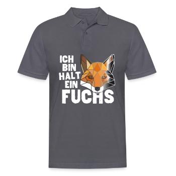 Ich bin halt ein Fuchs Low Poly - Männer Poloshirt - Anthrazit - Vorne - Nico (186cm)