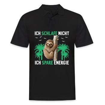 Ich Schlafe Nicht Ich Spare Energie Faultier - Männer Poloshirt - Schwarz - Vorne - Kai (181cm)