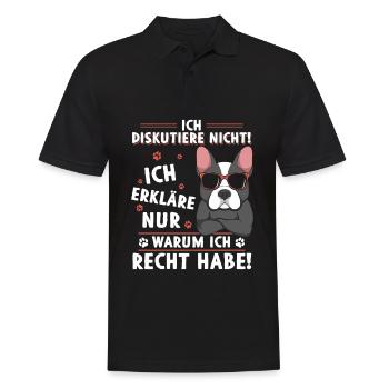 Ich diskutiere nicht erkläre warum ich Recht habe - Männer Poloshirt - Schwarz - Vorne - Kai (181cm)