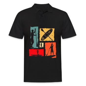 Sup Retro - Männer Poloshirt - Schwarz - Vorne - Kai (181cm)