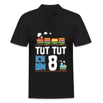8. Geburtstag Tut Tut Eisenbahn - Männer Poloshirt - Schwarz - Vorne - Kai (181cm)