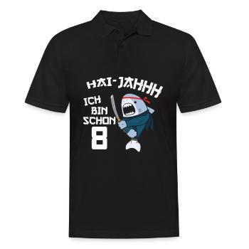 8. Geburtstag Ninja 8 Jahre Ninja Hai Kostüm - Männer Poloshirt - Schwarz - Vorne - Kai (181cm)