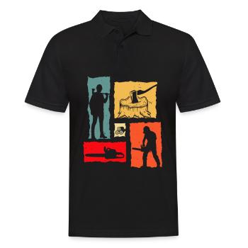 Bûcheron Rétro - Polo Homme - noir - Devant - Kai (181cm)