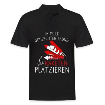 Pyrotechniker Hier Raketen Platzieren - Männer Poloshirt - Schwarz - Vorne - Kai (181cm)