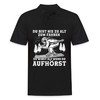 Du bist nie zu alt zum Fahren Opa Ski - Männer Poloshirt - Schwarz - Vorne - Kai (181cm)