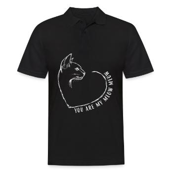 You are my Meow Meow Valentinstag - Männer Poloshirt - Schwarz - Vorne - Kai (181cm)