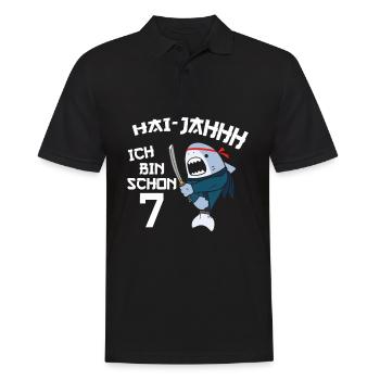 7. Geburtstag Ninja 7 Jahre Ninja Hai Kostüm - Männer Poloshirt - Schwarz - Vorne - Kai (181cm)