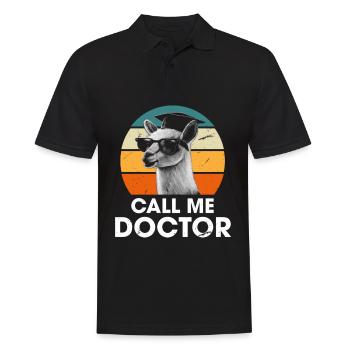 Appelez-moi Docteur Diplôme universitaire - Polo Homme - noir - Devant - Kai (181cm)
