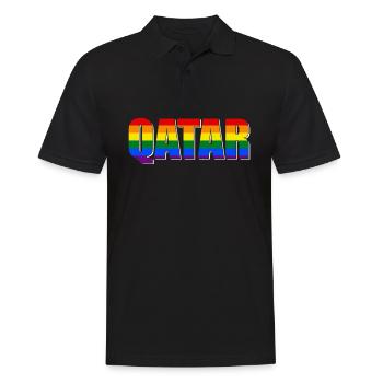QATAR Lesbisch Schwul Transgender Gay Pride - Männer Poloshirt - Schwarz - Vorne - Kai (181cm)