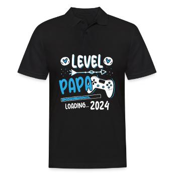 Papa Level Loading 2024 - Men's Polo Shirt - black - Front - Kai (181cm)