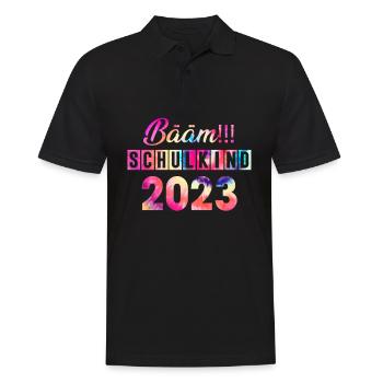 Schulkind 2023 Einschulung - Männer Poloshirt - Schwarz - Vorne - Kai (181cm)