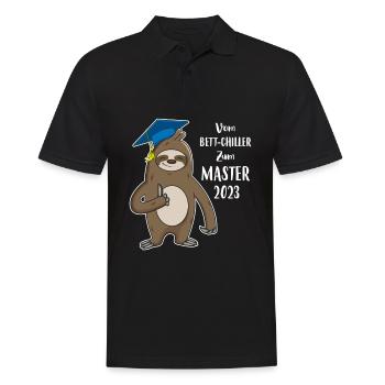 Bett-Chiller zum Master 2023 Faultier - Männer Poloshirt - Schwarz - Vorne - Kai (181cm)