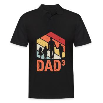 Retro Dad to the power of 3 triple daddy - Men's Polo Shirt - black - Front - Kai (181cm)