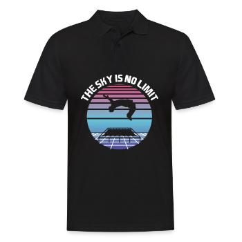 The Sky is No Limit Trampolin Backflip - Männer Poloshirt - Schwarz - Vorne - Kai (181cm)