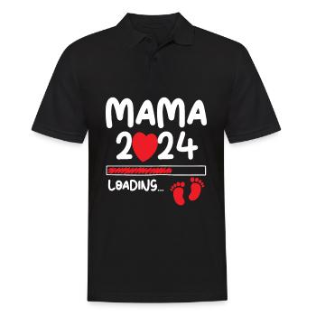 Mama Loading 2024 - Männer Poloshirt - Schwarz - Vorne - Kai (181cm)