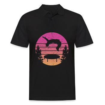 Trampoline Rétro Backflip - Polo Homme - noir - Devant - Kai (181cm)