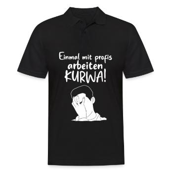 Einmal mit Profis Arbeiten Alter Katastrophe - Männer Poloshirt - Schwarz - Vorne - Kai (181cm)