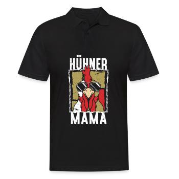 Hühner Mama - Männer Poloshirt - Schwarz - Vorne - Kai (181cm)