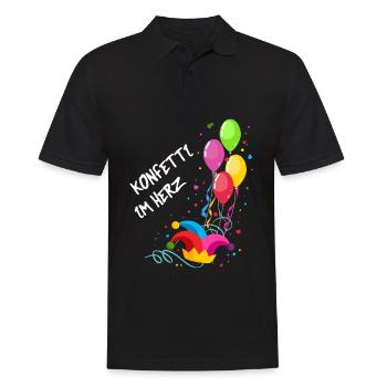 Konfetti Im Herz Narrenkappe - Männer Poloshirt - Schwarz - Vorne - Kai (181cm)