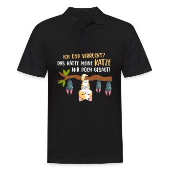 Ich und verrückt Das hätte meine Katze mir gesagt - Männer Poloshirt - Schwarz - Vorne - Kai (181cm)