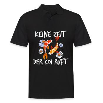 Keine Zeit Der Koi Ruft Karpfen - Männer Poloshirt - Schwarz - Vorne - Kai (181cm)