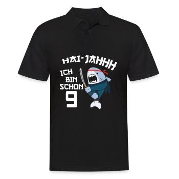 9. Geburtstag Ninja 9 Jahre Ninja Hai Kostüm - Männer Poloshirt - Schwarz - Vorne - Kai (181cm)