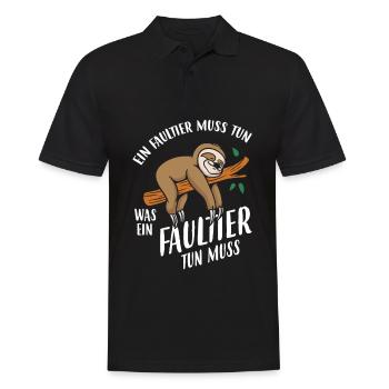 Ein Faultier Muss Tun Was Ein Faultier Tun Muss - Männer Poloshirt - Schwarz - Vorne - Kai (181cm)