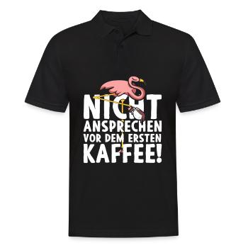 Nicht Ansprechen Vor Dem Ersten Kaffee Flamingo - Männer Poloshirt - Schwarz - Vorne - Kai (181cm)