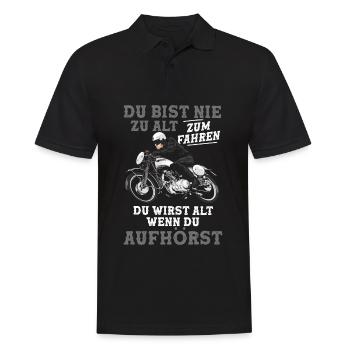 Du bist nie zu alt zum Fahren Opa Motorrad - Männer Poloshirt - Schwarz - Vorne - Kai (181cm)