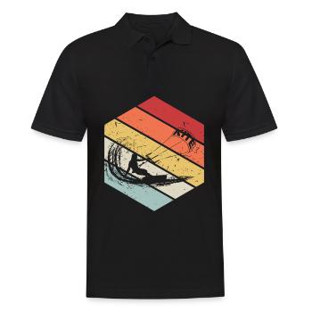 Vintage Retro - Männer Poloshirt - Schwarz - Vorne - Kai (181cm)