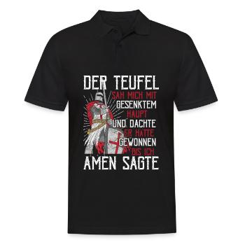 Der Teufel hat mich gesehen Tempelritter Kreuzzug - Männer Poloshirt - Schwarz - Vorne - Kai (181cm)