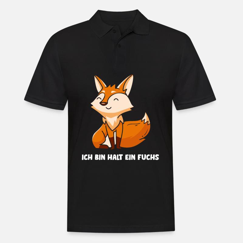 Ich bin halt ein Fuchs Schlauer Fuchs - Männer Poloshirt - Schwarz