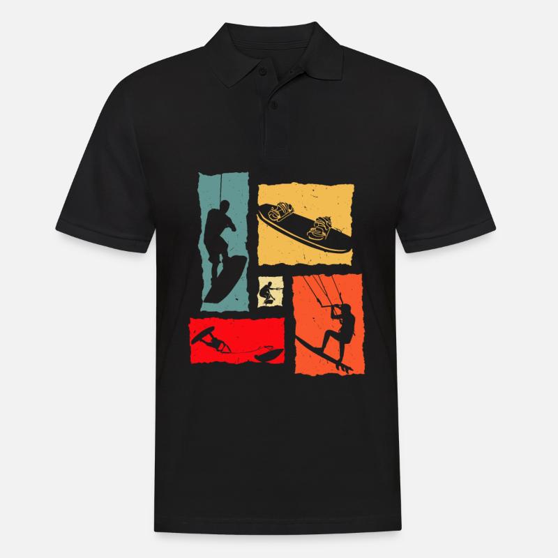 Wakeboard Retro - Männer Poloshirt - Schwarz