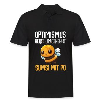 Optimismus heißt umgekehrt Sumsi mit Po - Männer Poloshirt - Schwarz - Vorne - Kai (181cm)