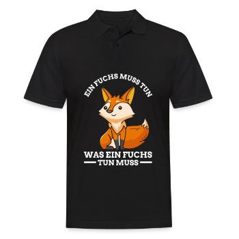 Ein Fuchs muss tun was ein Fuchs tun muss Fuchs - Männer Poloshirt - Schwarz - Vorne - Kai (181cm)