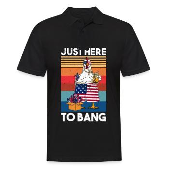 Just Here To Bang America Chicken Firework - Männer Poloshirt - Schwarz - Vorne - Kai (181cm)